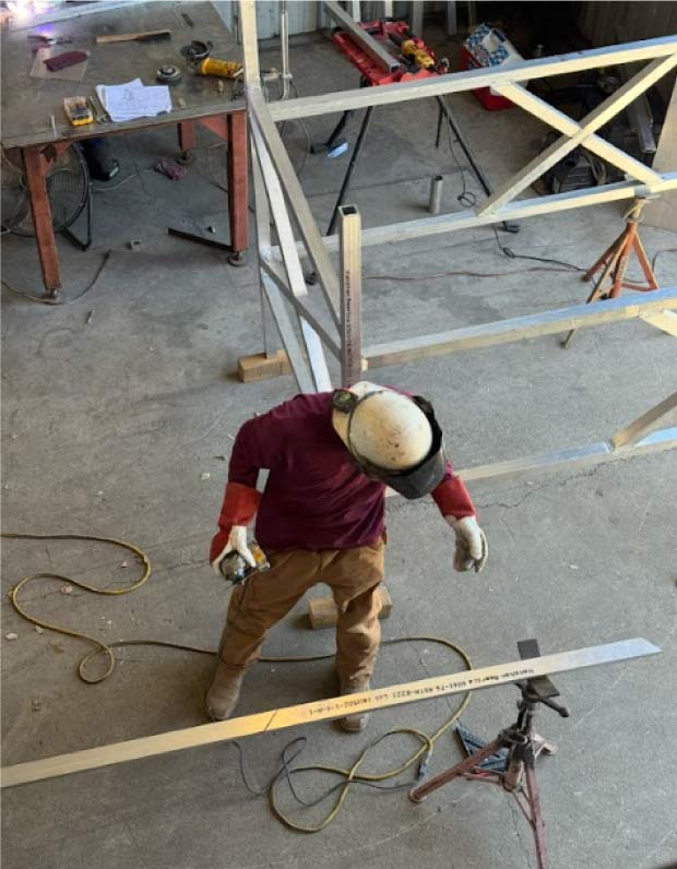 welder performing aluminum welding